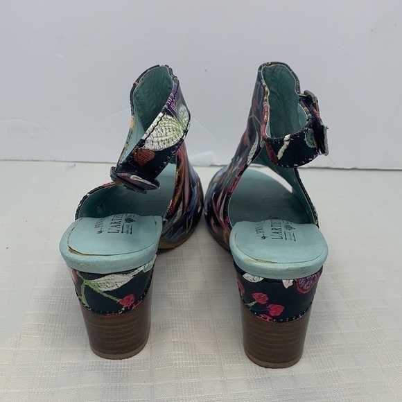 L'Artiste Tapestry Leather Ankle Strap Sandal - Picture 3 of 8